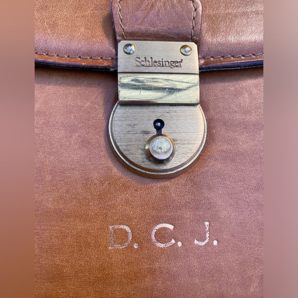 Vintage Schlesinger brown leather briefcase, satchel,messenger, laptop Bag. - Picture 5 of 15